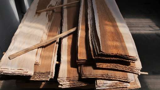 Foto 4: Die Furnierbltter warten auf ihre Weiterverarbeitung. Foto: IFN/Mehling & Wiesmann